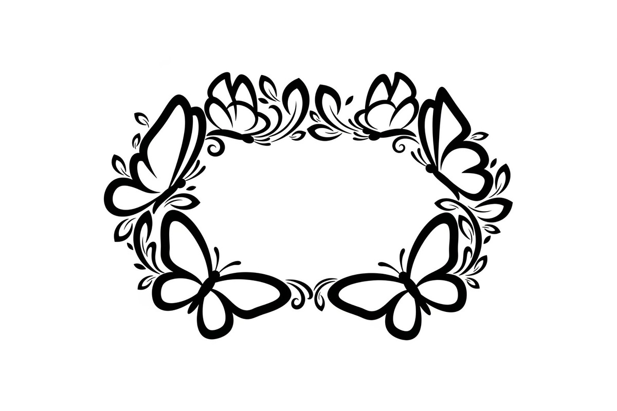 Butterfly Floral Vintage Frame Bundl, an Illustration by Creativeshirt (Photo 37 of 51)