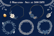 Blue & Gold Christmas Clipart, an Animal Illustration by The Audacious Brush (Thumbnail 10 of 16)