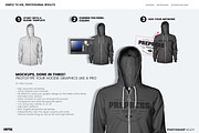 Mens Ghosted Zip Hoodie Templates, a Hoody Mockup by PrePress Toolkit (Thumbnail 4 of 7)