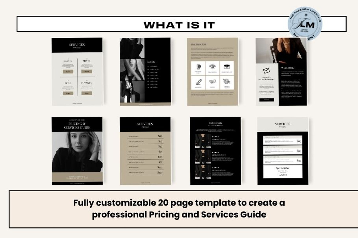Pricing Guide - Noir Luxe, a Templates & Theme by Freedom Business Shop (Photo 4 of 11)