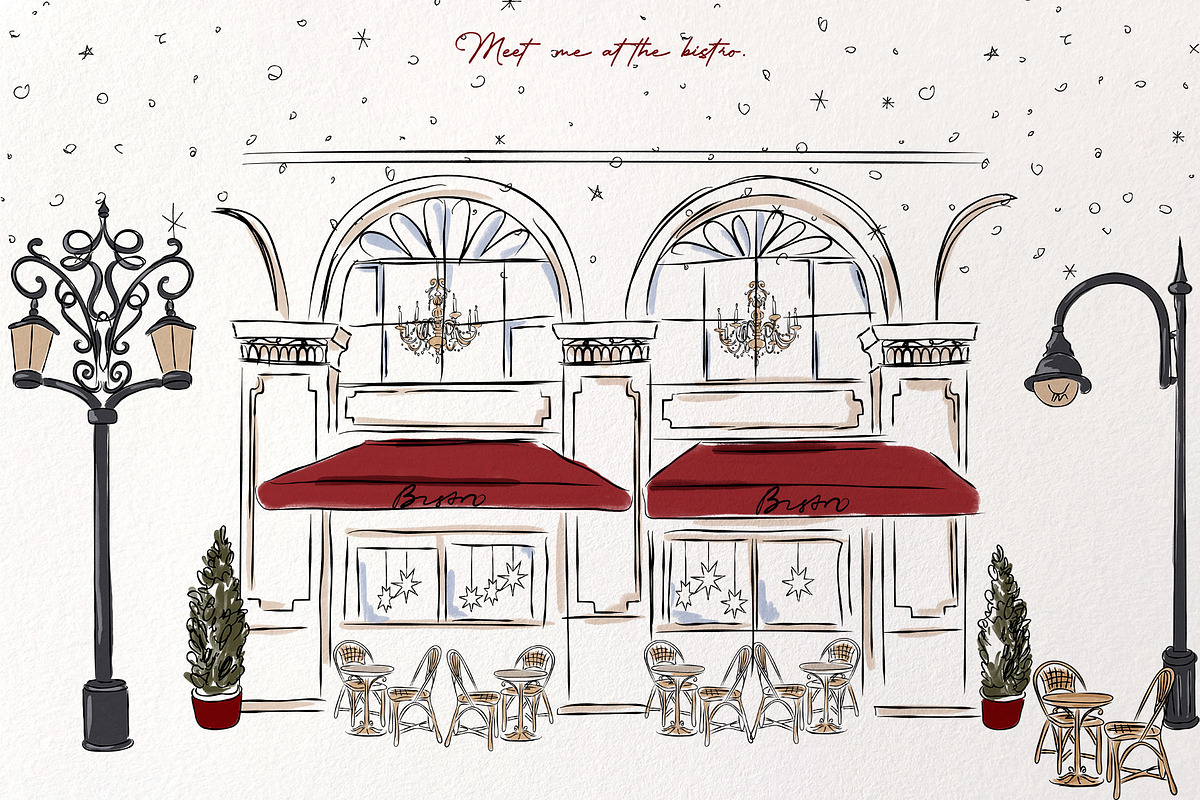 Midnight Town – Winter Line Art, a Seasonal Illustration by Mio Buono (Photo 5 of 18)