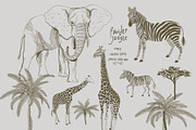 Powder jungle seamless + clipart set, a Pattern Graphic by PatternsBlooming (Thumbnail 1 of 5)