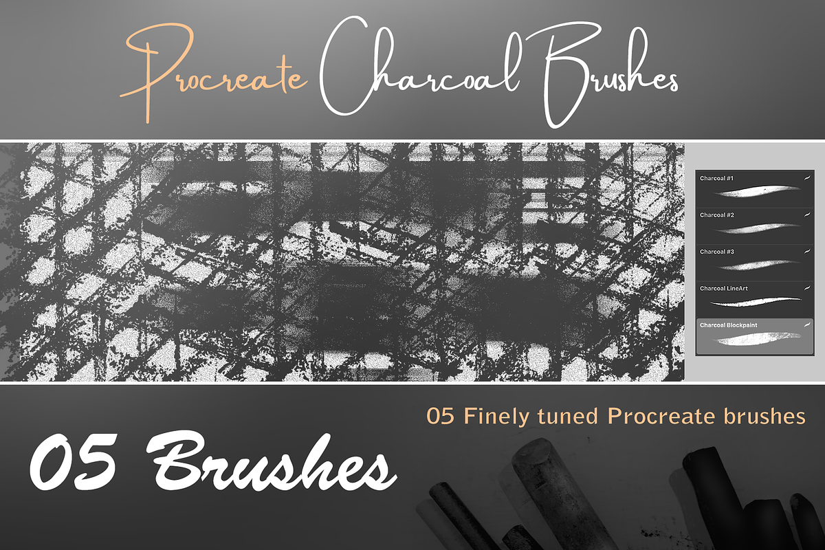 Procreate Charcoal Brushes preview 2