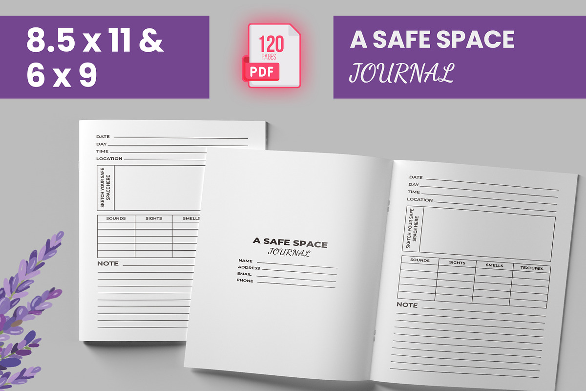A Safe Space Journal KDP Interior, a Print Template by bossdesigner (Photo 1 of 3)