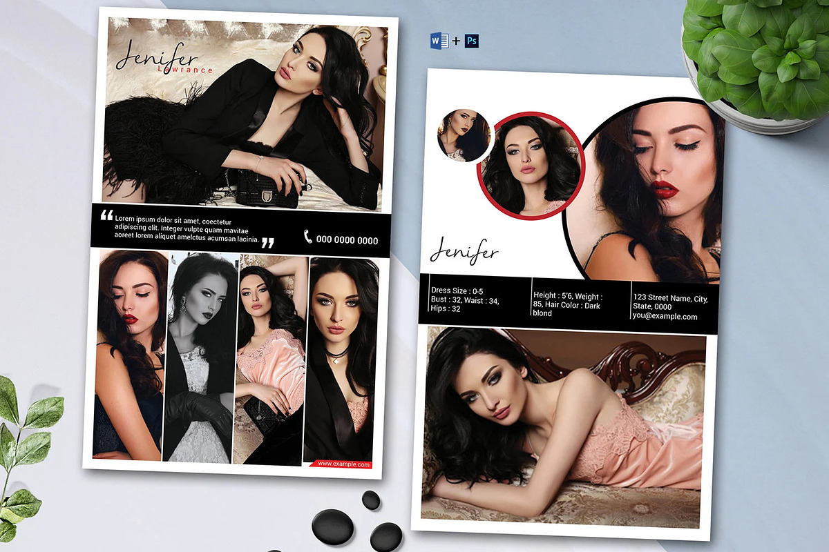 Model Comp Card Template, a Brochure Template by retrographix (Photo 1 of 2)