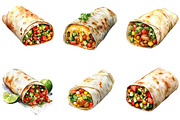 Burritos Sublimation Clipart, an Illustration by DreamArtGraphic (Thumbnail 3 of 4)