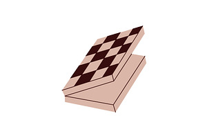 Half-opened chess board icon in, an Object Illustration by GraphiShop