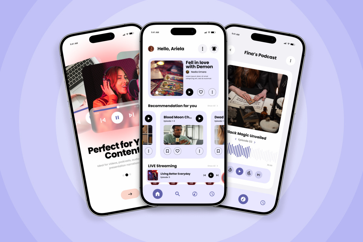 Castoria - Sleek Podcast App UI Kit, an App Template by twinstd (Photo 4 of 5)