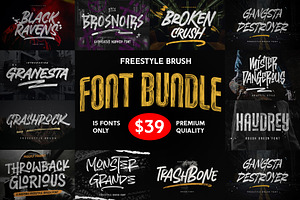 Freestyle Brush Font Bundle, a Handwritten Font by Arterfak Project
