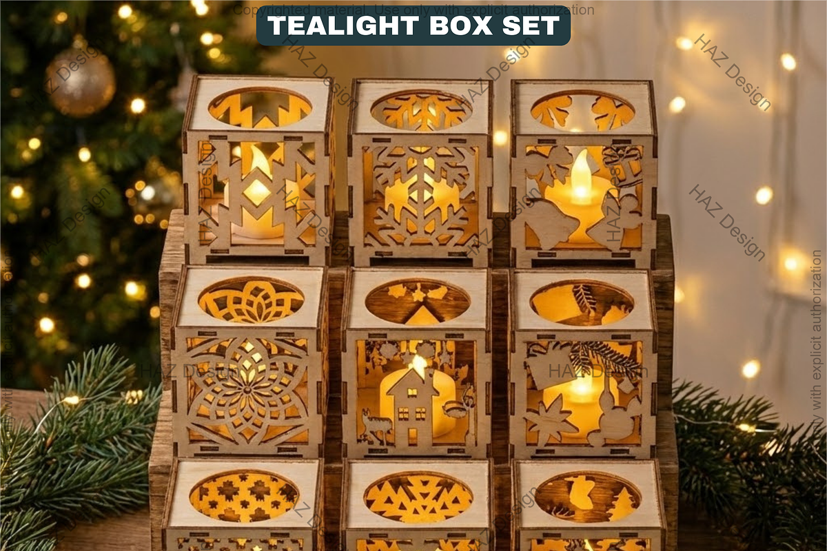 Tealight Holder Boxes SVG Laser Cut, a Graphic by AtacanDigital (Photo 13 of 14)
