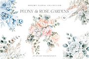 Peony & Rose Gardens - Library, a Decorative Illustration by Isabelle Salem (Thumbnail 1 of 11)