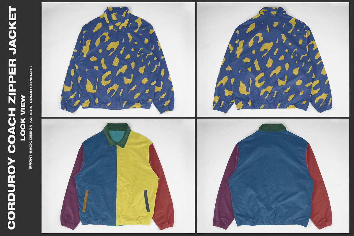 Corduroy Coach Zipper Jacket Mockup, a Hoody Mockup by DaldSgh (Photo 5 of 10)