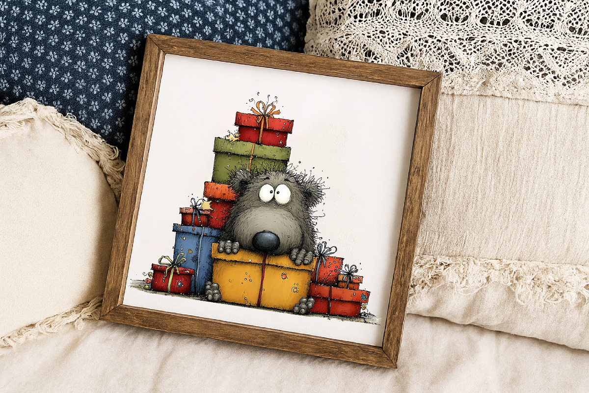 Peeking Christmas Animal Clipart, an Illustration by Libby Wishes (Photo 7 of 7)