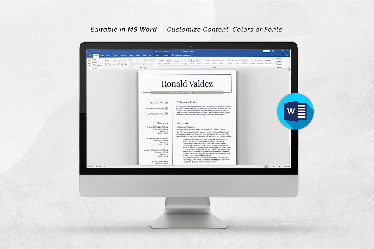 Modern Resume Template, a Resume Template by DesignDevisers (Photo 9 of 10)
