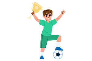Young soccer player celebrating with, a Sport Illustration by pikepicture