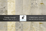 Vintage Grunge Background Papers #1, a Texture Graphic by Le Paper Cafe (Thumbnail 1 of 3)