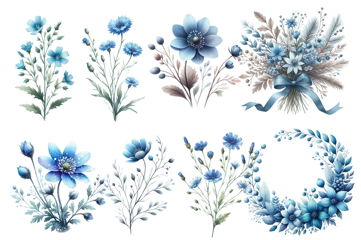 Winter Wildflowers Clipart, an Illustration by Designworld (Photo 4 of 5)
