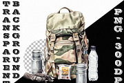 Watercolor Military Clipart (PNG), an Object Illustration by DesignBTF (Thumbnail 6 of 6)