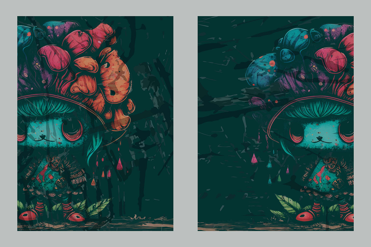 grunge gothic mushroom, a Background Graphic by AAN Seamless Shop (Photo 4 of 4)