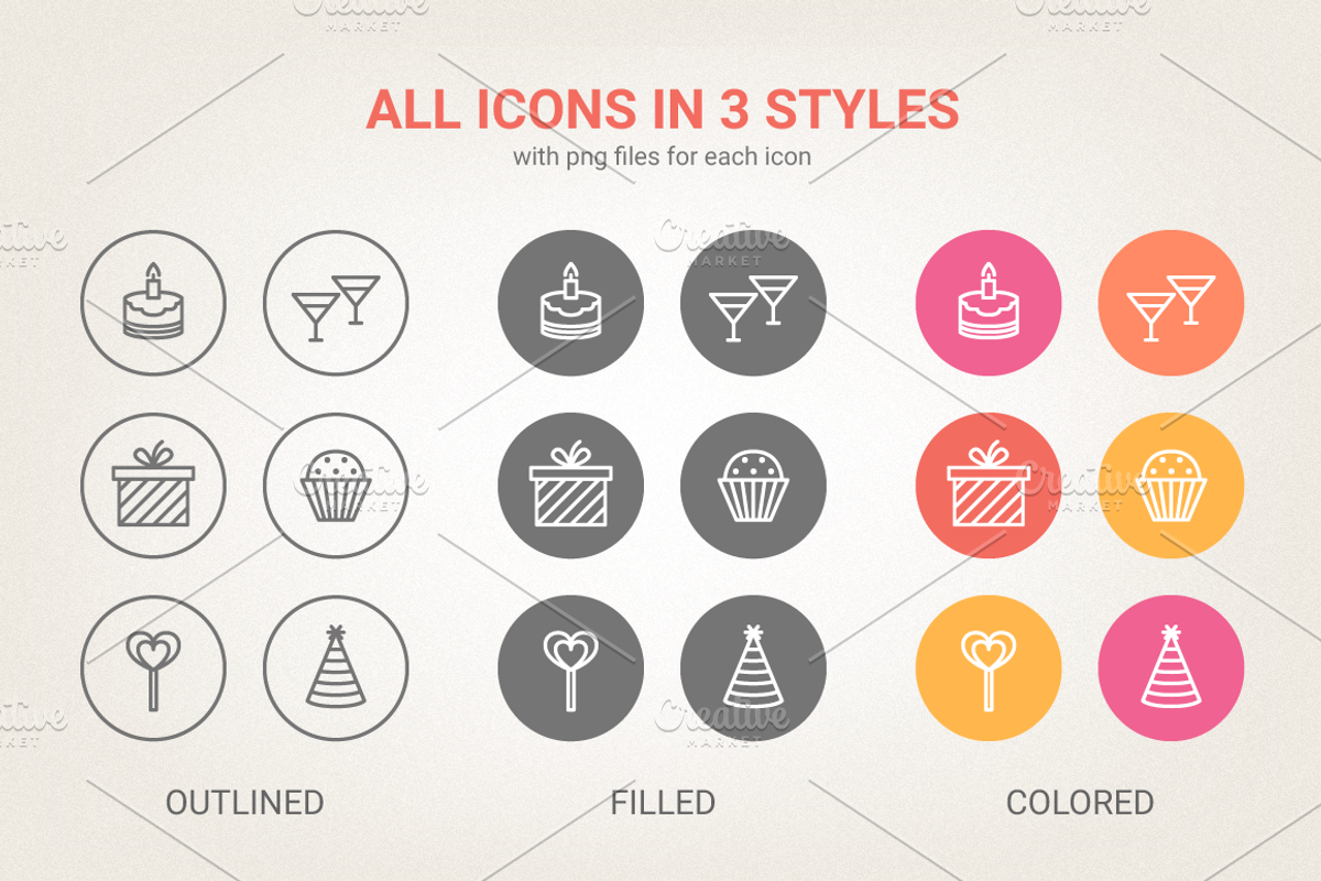 Circle holiday icons preview 5