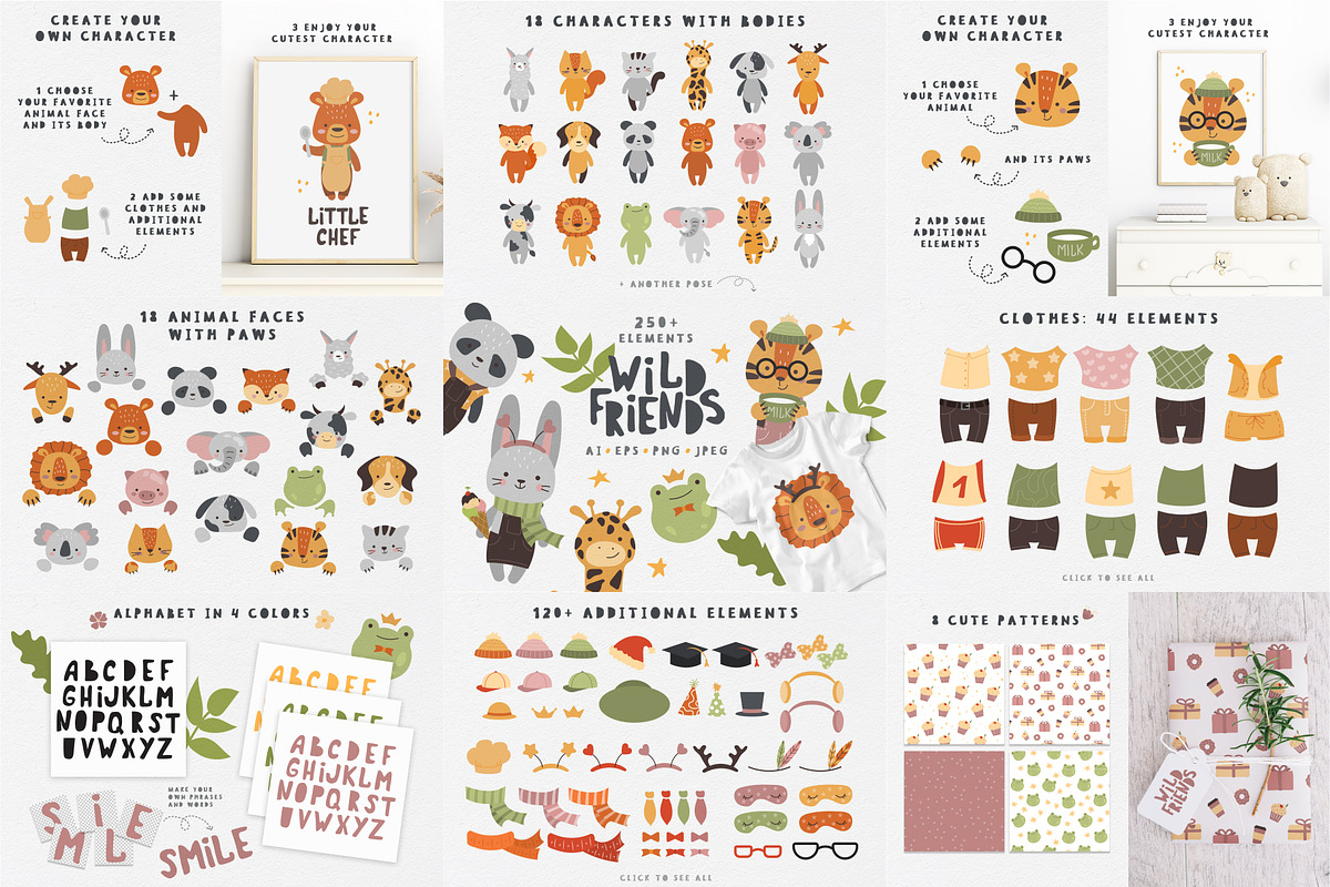 Cute Kids BUNDLE baby animals 80%OFF, an Animal Illustration by RinaKustova (Photo 5 of 10)