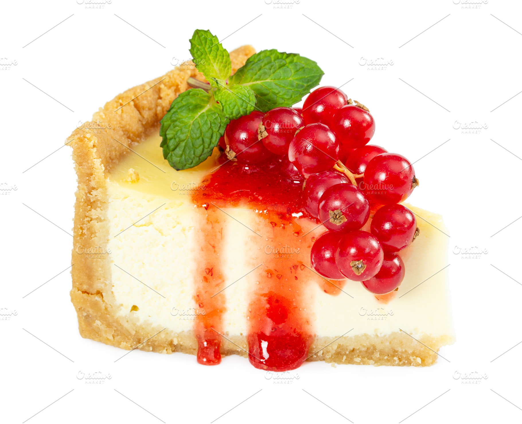 Cheesecake with fresh red currants stock photo containing cheesecake and cream, a Food & Drink Photo by Nataliia Pyzhova