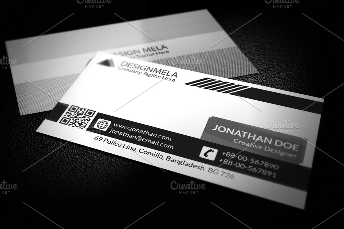 Black & White Creative Business Card, a Business Card Template by Shishir Khan (Photo 2 of 3)