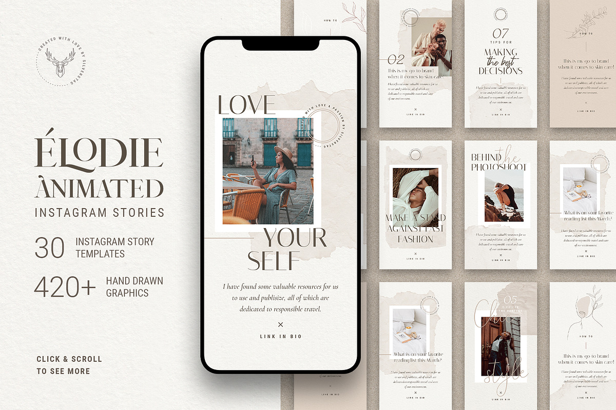 Elodie - 60 Animated Posts & Stories, a Social Media Template by SilverStag Type Foundry (Photo 47 of 48)