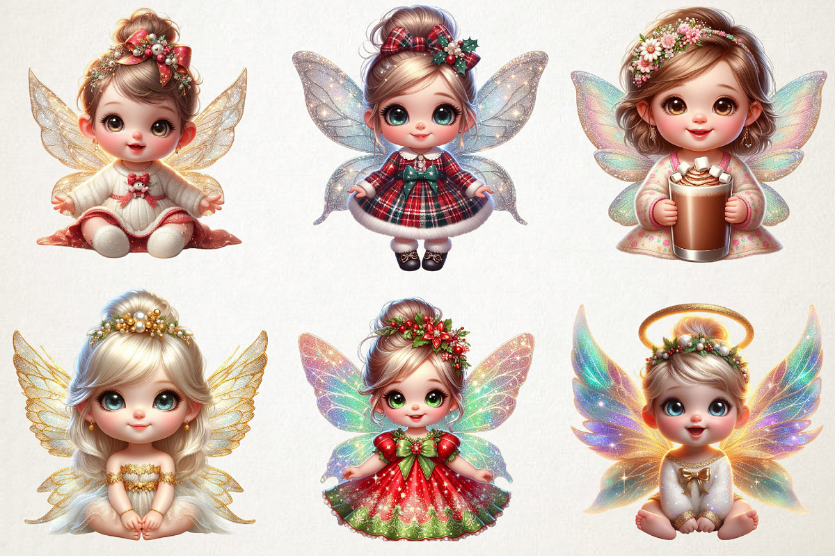 Cute Christmas Baby Fairy Girl Water, an Illustration by RobertsArt (Photo 4 of 5)