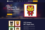 NFT Landing page Figma Template, a Landing Page Template by CodexCoder Themes (Thumbnail 1 of 5)