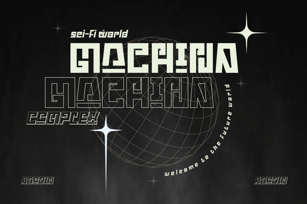 Abodin | Futuristic Font, a Font by twinstd (Photo 3 of 13)