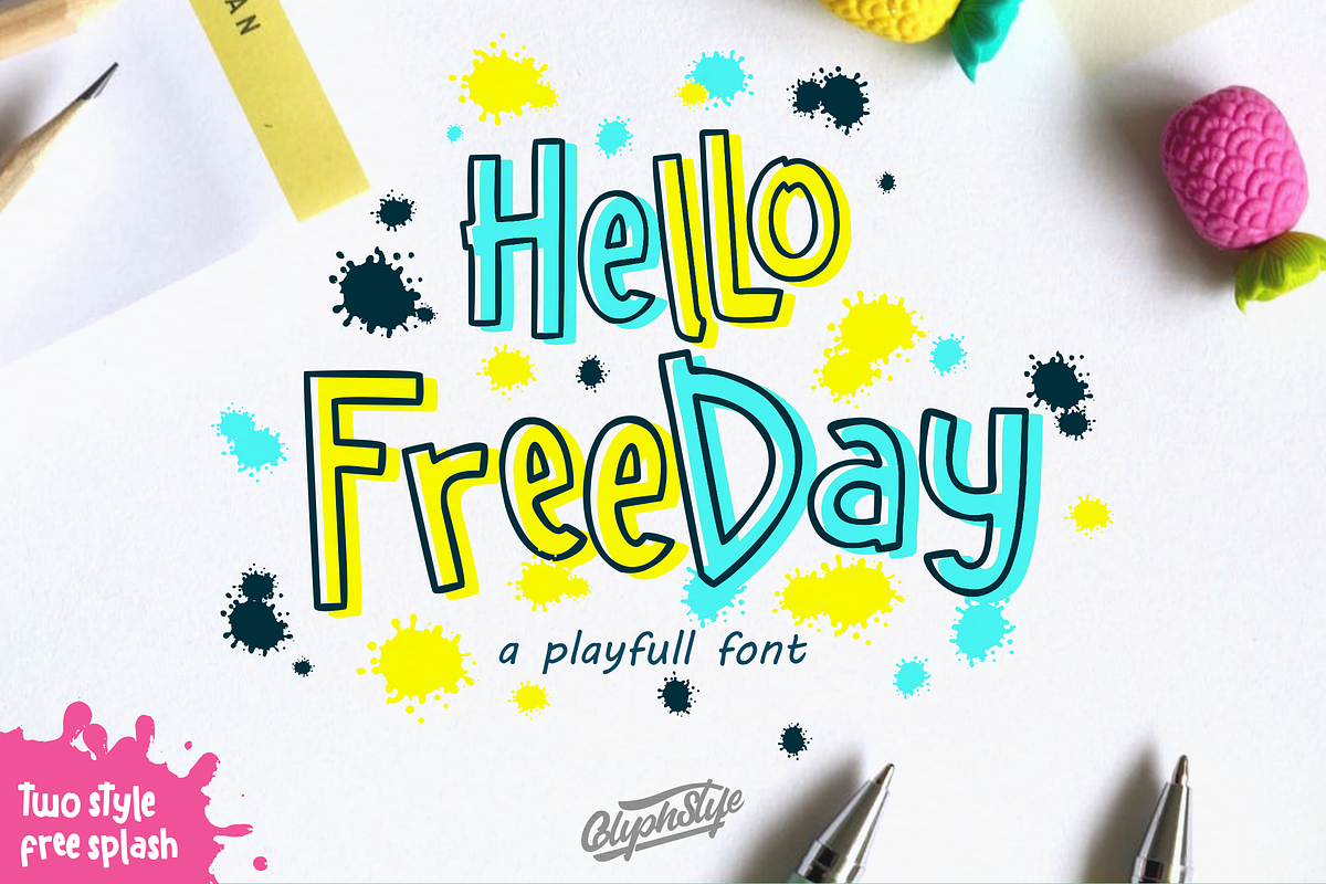 Hello freeday 2 Style font, a Font by Glyphstyle (Photo 1 of 9)