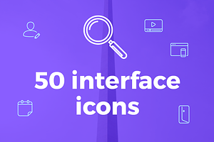 50 Interface icons pack, icons set