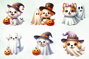 Halloween Ghost Dogs Sublimation, an Illustration by Creative Art (Thumbnail 2 of 4)