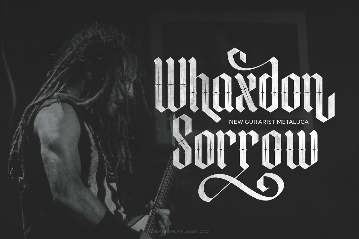 Roslenk Vol2 – Blackletter Font, a Blackletter Font by Flawless And Co (Photo 5 of 10)