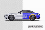 Luxury V8 Sport Convertible Set, an Advertising Mockup by Halal Graphic Studio (Thumbnail 5 of 12)