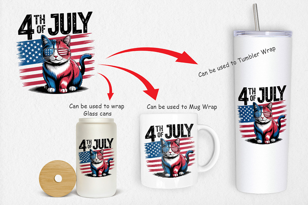 4th of July Cat, a Graphic by Artnoy (Photo 4 of 5)