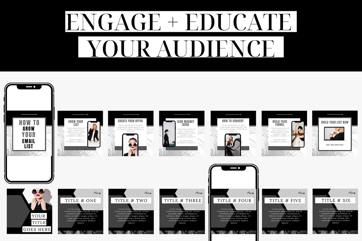 Black and White Instagram Carousels, a Social Media Template by Oh So Social Boutique (Photo 3 of 6)