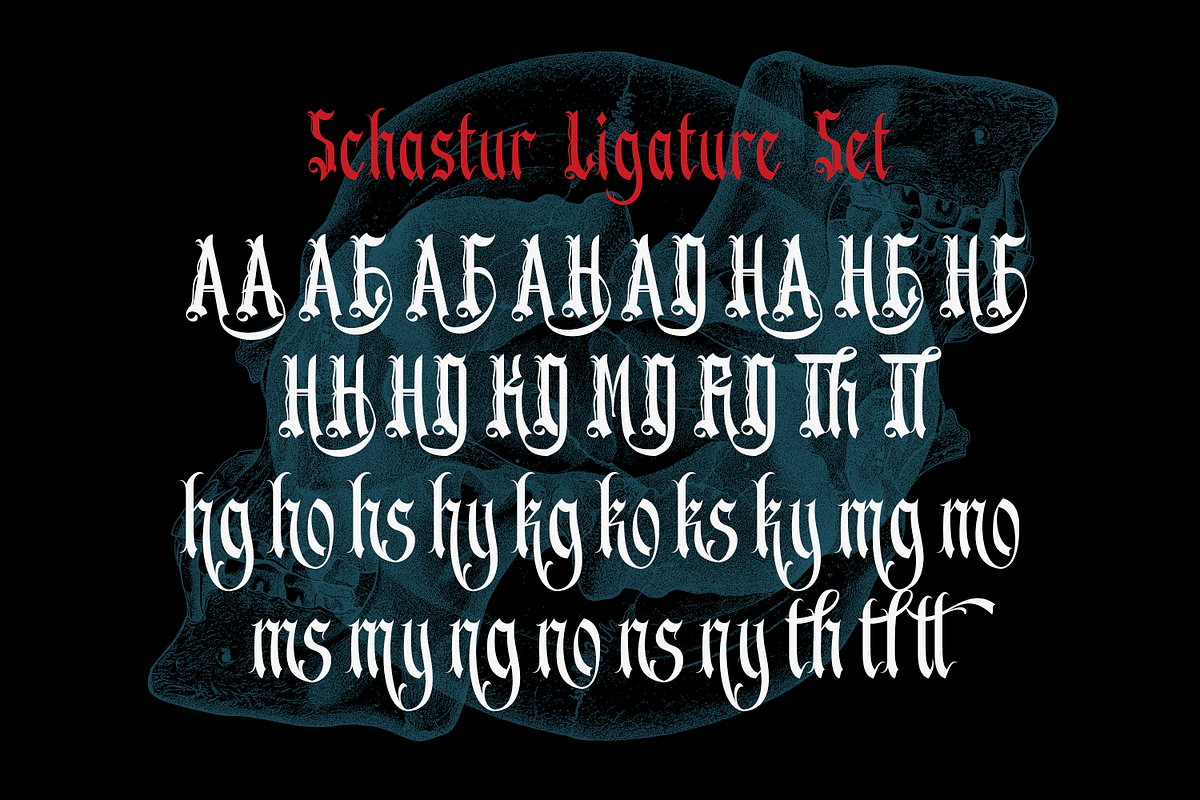 Schastur - Blackletter Typeface, a Blackletter Font by madeDeduk (Photo 9 of 10)