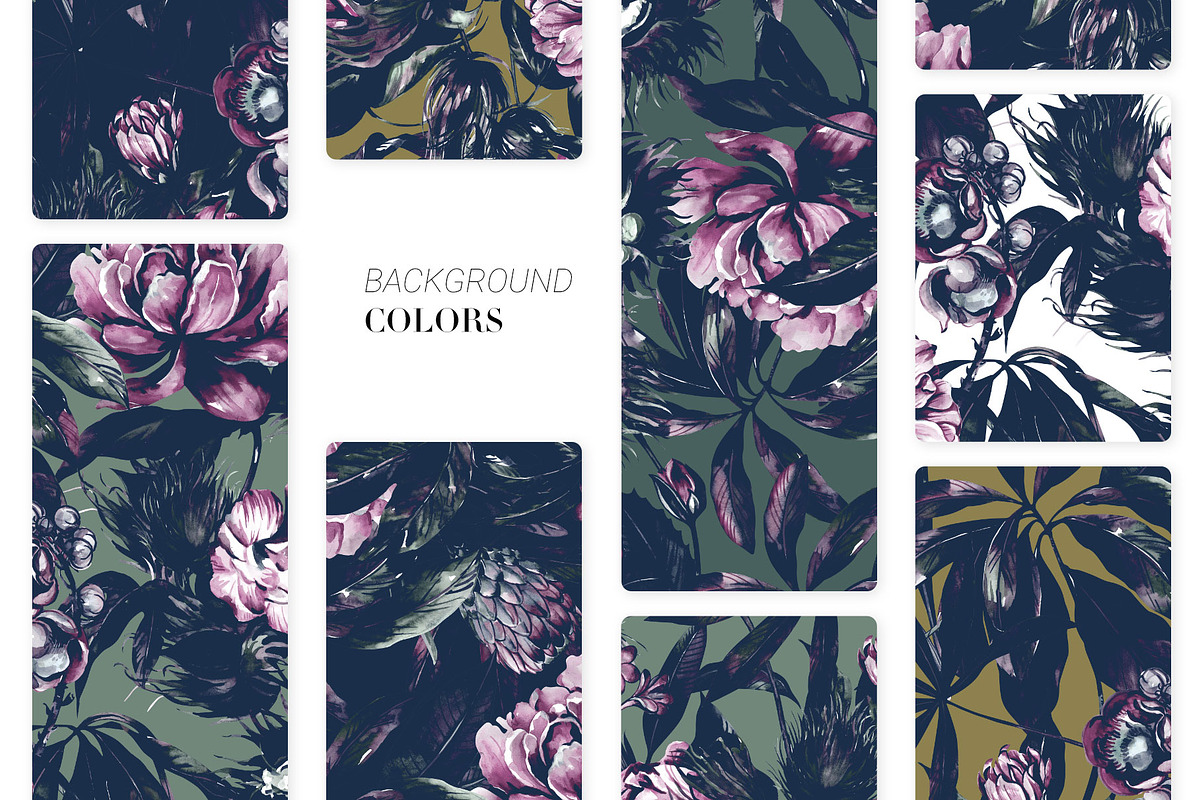 Sombre, Hand painted Watercolours!, a Pattern Graphic by Pink Linen (Photo 3 of 11)