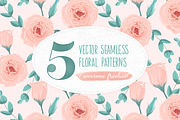5 Seamless Floral Patterns + Freebie, a Pattern Graphic by Inna Moreva (Thumbnail 1 of 5)