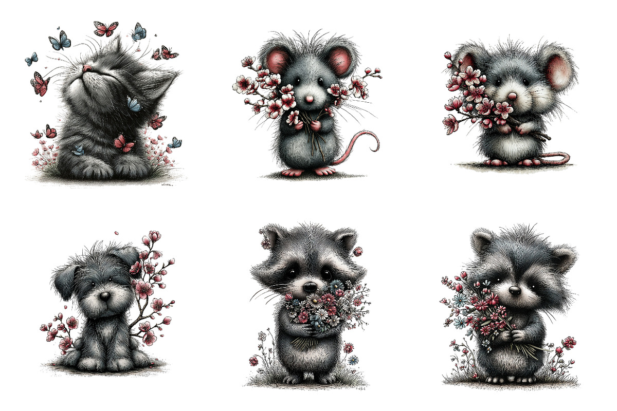 Whimsical spring clipart, an Illustration by SinaCreation (Photo 5 of 11)