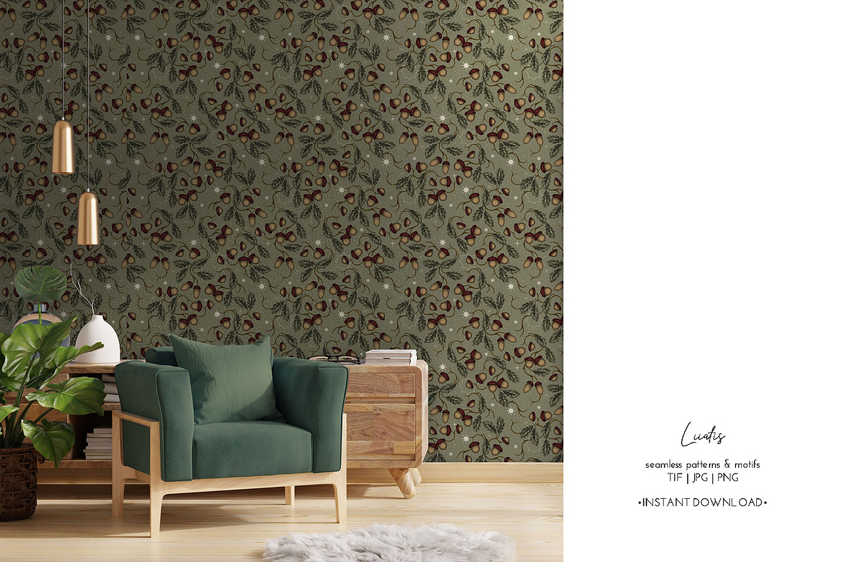 Acorn – Vintage Autumn Pattern, a Pattern Graphic by Liiafis (Photo 10 of 10)