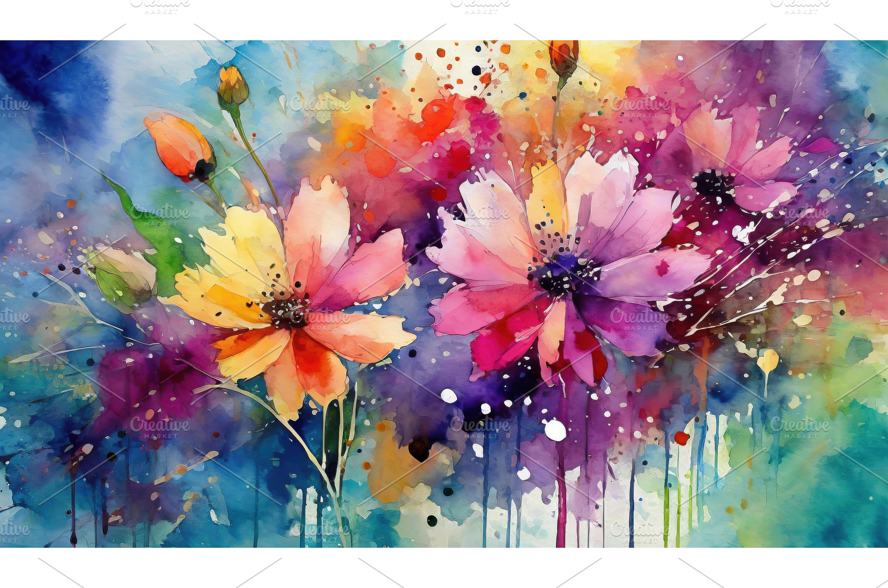 Beautiful watercolor flowers in full, a Nature Photo by Igor Tichonow
