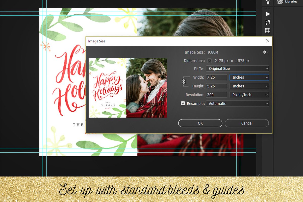 Christmas Card Photoshop Template 09, a Card Template by Nifty Template Studio (Photo 7 of 11)
