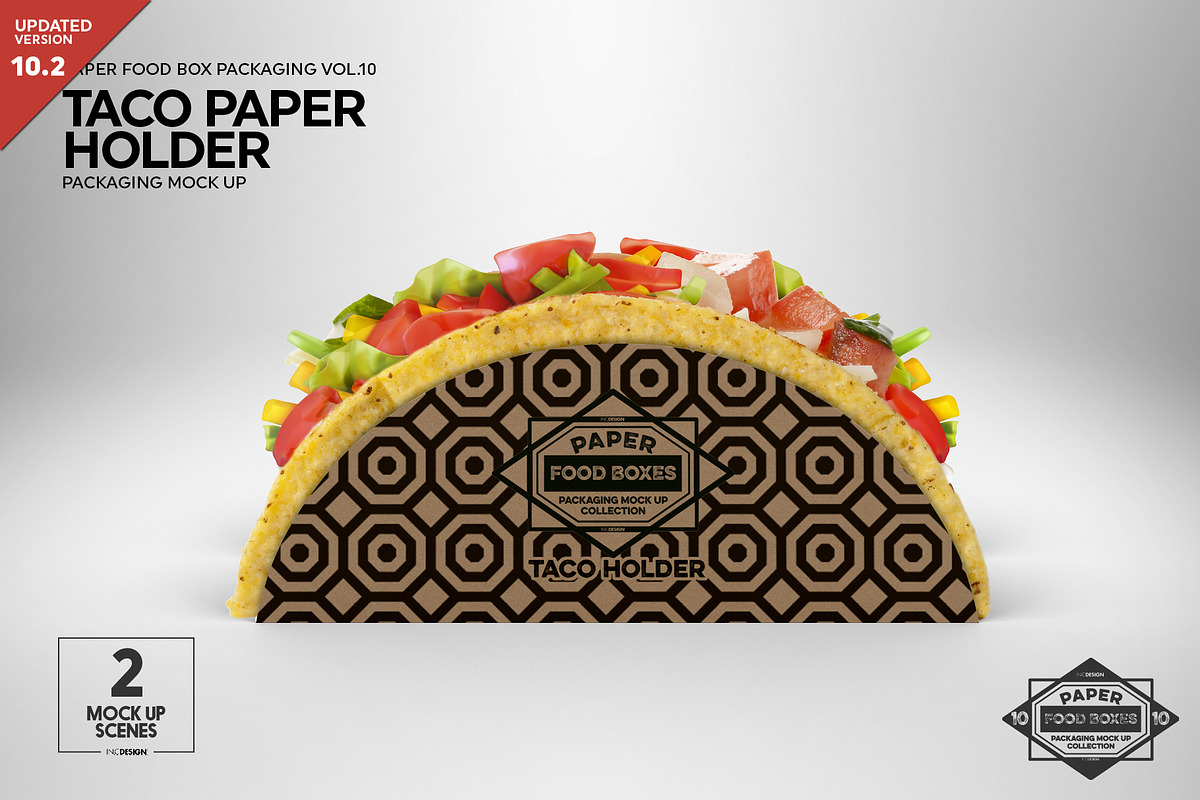 Paper Taco Holder Packaging Mockup, a Product Mockup by INCDesign (Photo 1 of 8)
