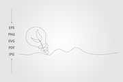 Single line light bulb, an Object Graphic by lawoel (Thumbnail 1 of 3)