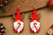 Christmas Gnome Earrings Laser Cut, a Seasonal Illustration by Canvas Craft (Thumbnail 3 of 6)