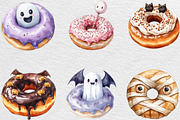 Donut Clipart Halloween Donut PNG, an Illustration by Black Bird Studio (Thumbnail 2 of 4)