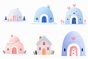 Watercolor Igloo Clipart, an Illustration by Libby Wishes (Thumbnail 3 of 7)
